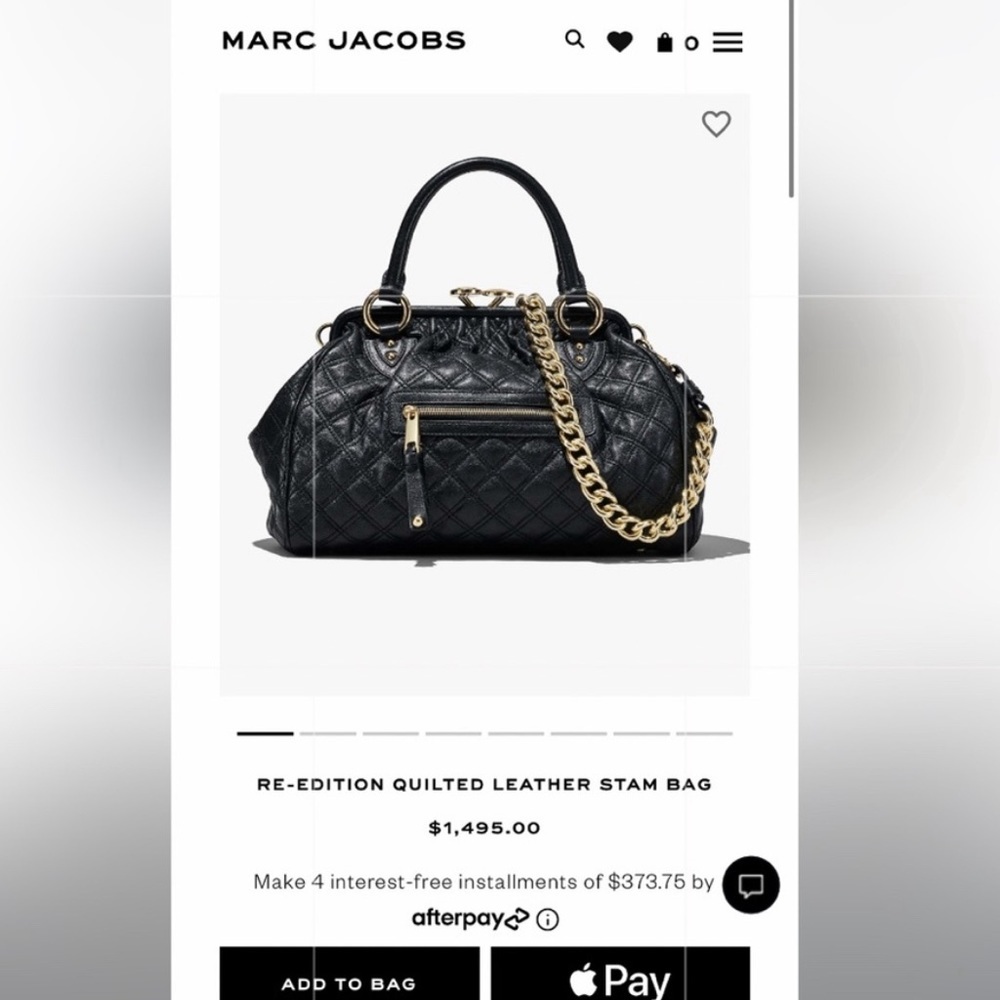 Marc Jacobs Stam Barbie pink Quilted Kiss Lock Snap Closure Satchel Purse Y2K … - Picture 3 of 12